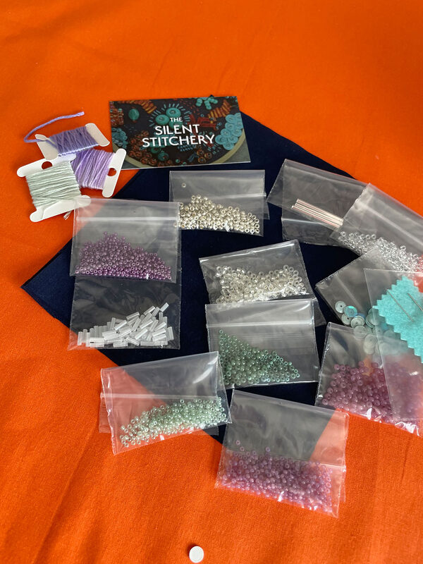 3D Bead Embroidery Kit Lilac 3