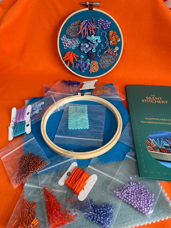 Kit contents teal and orange